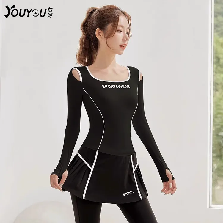 佑游33510运动上衣女2025紧身晨跑运动服瑜伽服套装健身衣速干