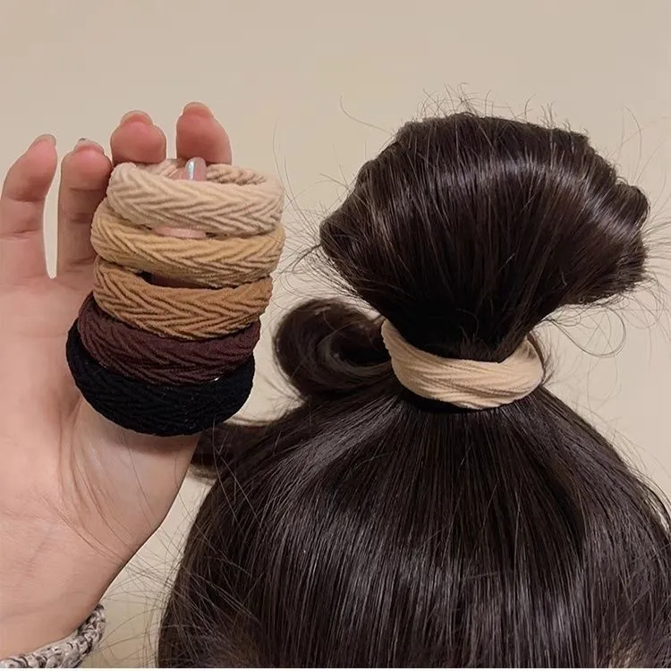 婉之恋扎头绳加粗高弹力耐用无接缝头绳纯色皮筋基础发绳简约黑色
