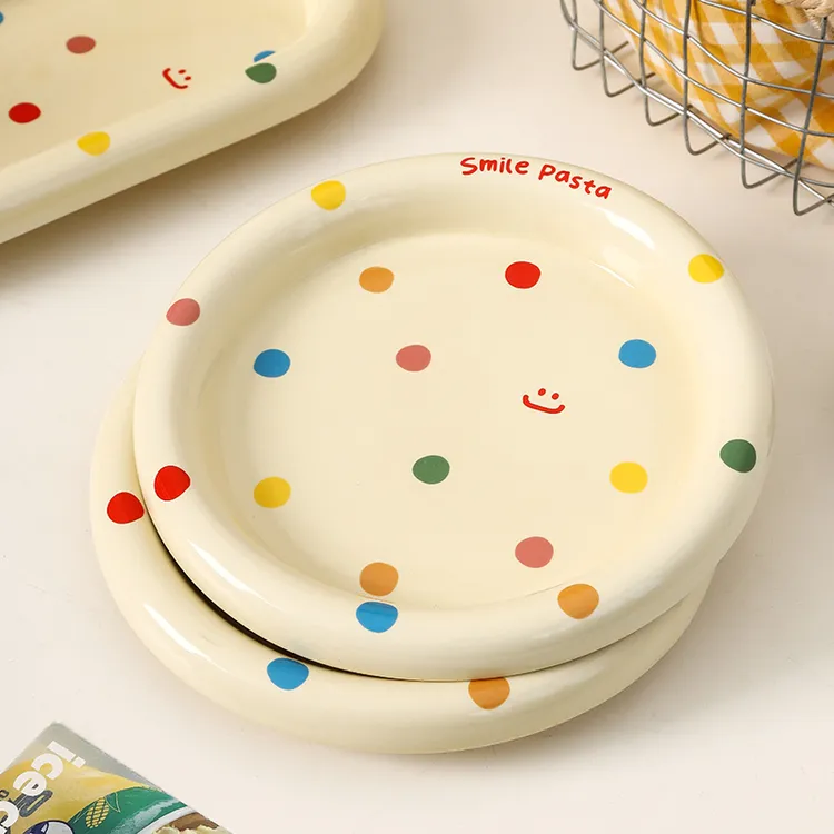 mixim · 可爱奶油风盘子家用2024新款陶瓷高级感餐盘深盘鱼盘ins
