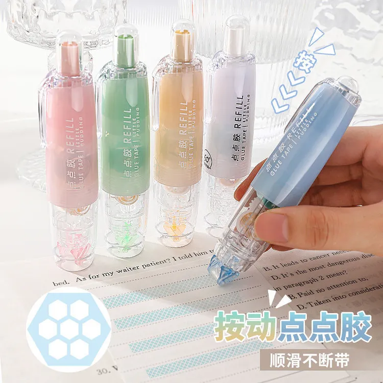 【按动点点胶】长立双面胶粘贴错题牢固笔形固体胶水笔型修正带手工