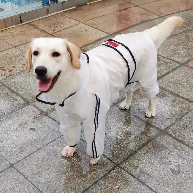 狗狗四脚透明雨衣泰迪金毛柴犬哈士奇小中大型犬宠物雨天反光衣服