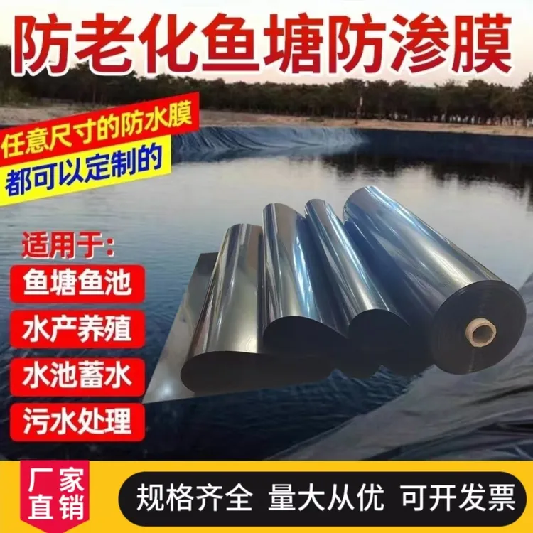 鱼塘防渗膜防水布hdpe土工膜加厚款水池专用农膜鱼池防渗膜鱼塘膜
