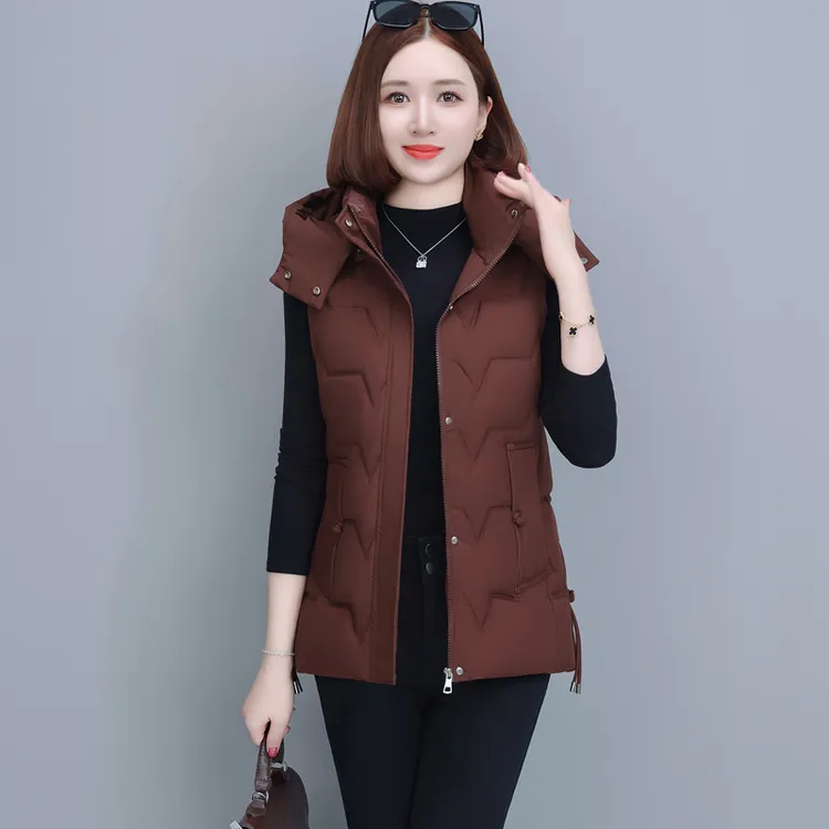 秋冬新款女士棉马甲修身显瘦外穿百搭马夹大码200斤保暖坎肩外套
