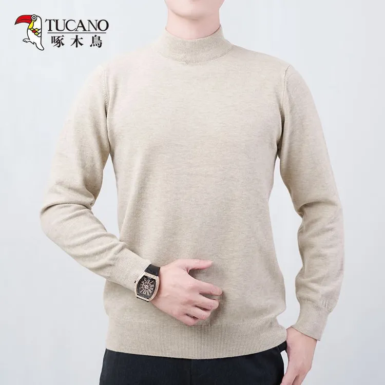 TUCANO/啄木鸟男士毛衣针织衫半高领套头秋冬打底衫休闲纯色毛衣