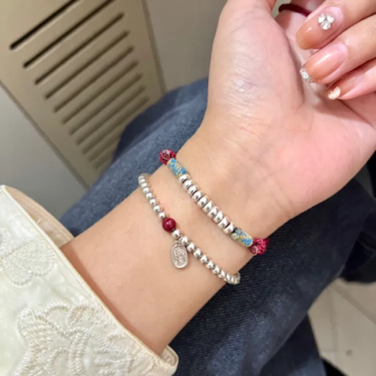 足银手链 新品山西文创-腰缠万贯十全十美红绳手链