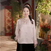 【千佳】6A纯100级桑蚕丝女装古风禅意禅服满分宋锦新中式上衣