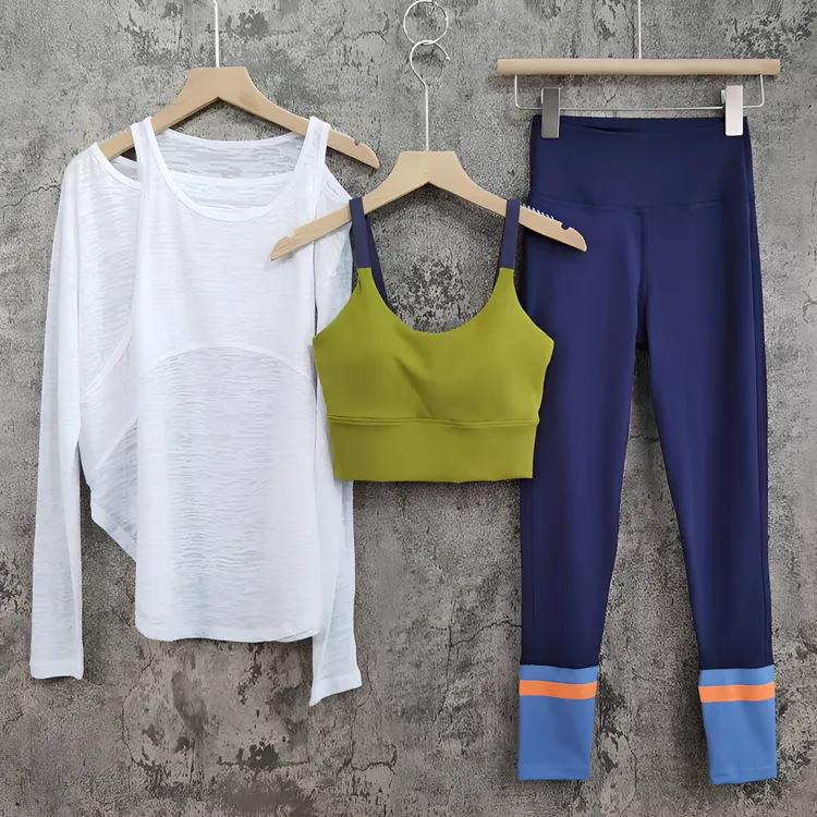 高端颜值瑜伽套装女休闲运动上衣健身速干吊带拼色打底裤跑步夏季