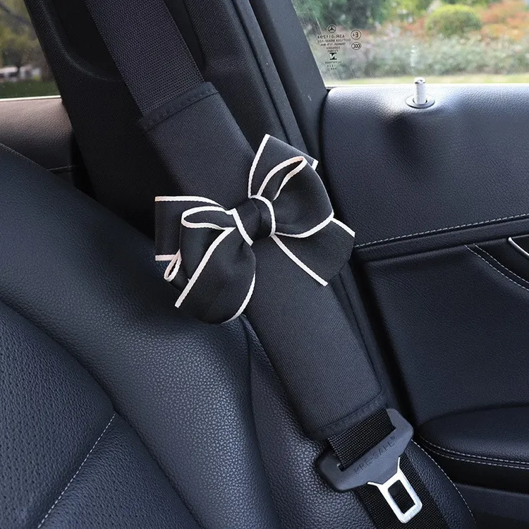 安全带护肩套汽车夏季可爱花朵女款车内一对防勒保险带装饰保护套
