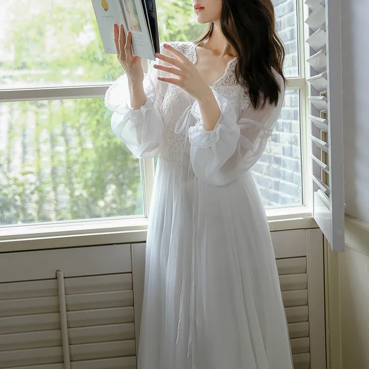 新娘晨袍女睡裙法式长拖尾高级大拖尾结婚袍仙气2025伴娘两件套夏