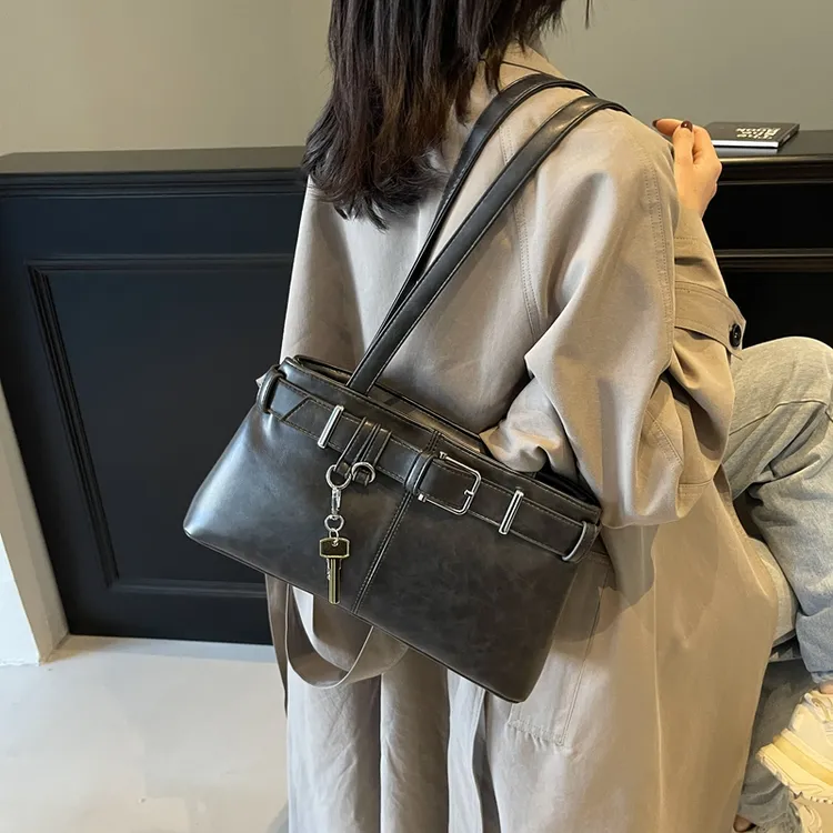 -ZSYGBB-韩版复古时尚单肩腋下包高品质简约百搭通勤包大容量包包