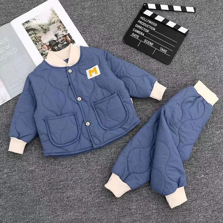 【达人专属】儿童棉服套装宝宝保暖夹棉两件套轻便洋气加厚上衣裤子