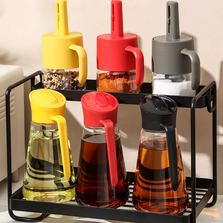 伸缩调料罐家用玻璃调料盒盐罐厨房盐调味罐收纳盒味精调料瓶套装