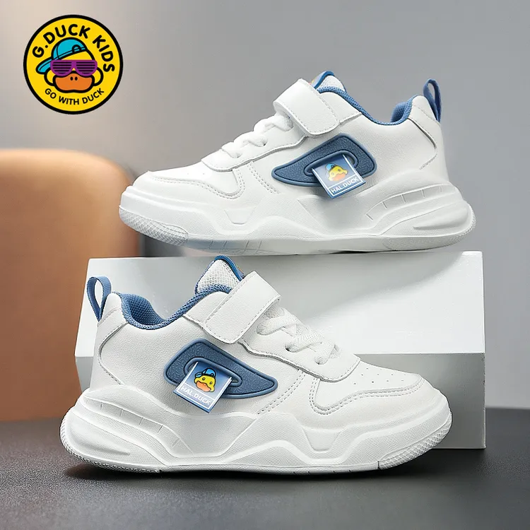小黄鸭童鞋男童小白鞋春秋季新款网面透气男孩白色运动鞋儿童鞋子