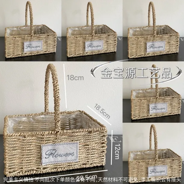 花店专属藤编草编月子鸡蛋竹编手提花篮插花鲜花鸟笼产妇礼品篮