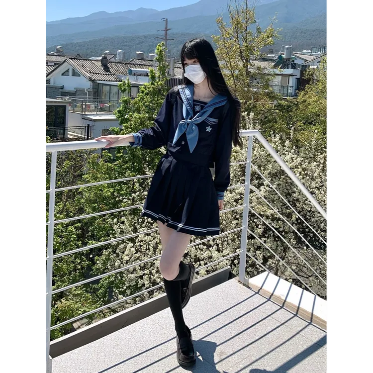 原创正版水手服jk制服裙校供学院风短袖不良基础款套装南栀中间服