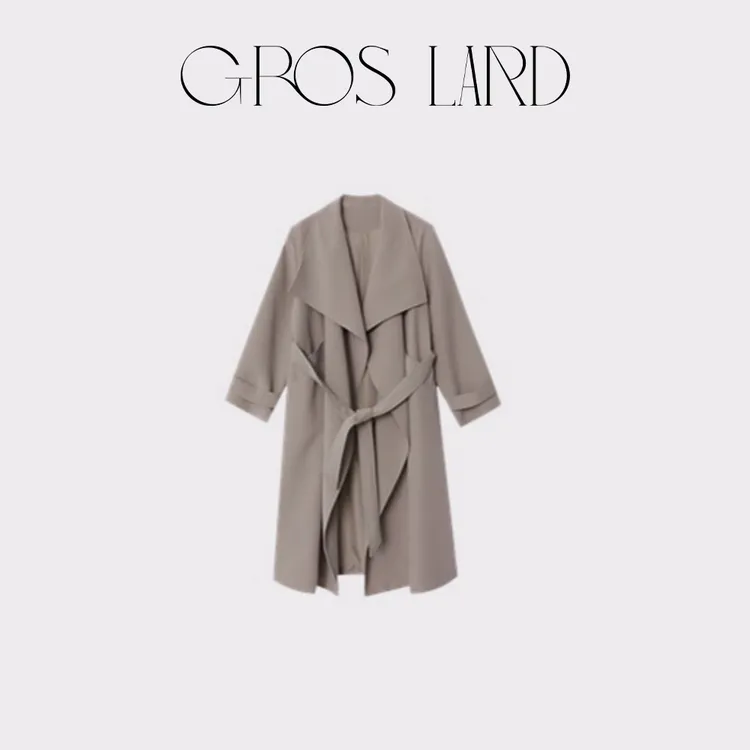 多肉宝贝【160身高以上穿】气场全开廓形风衣外套长款AL6080