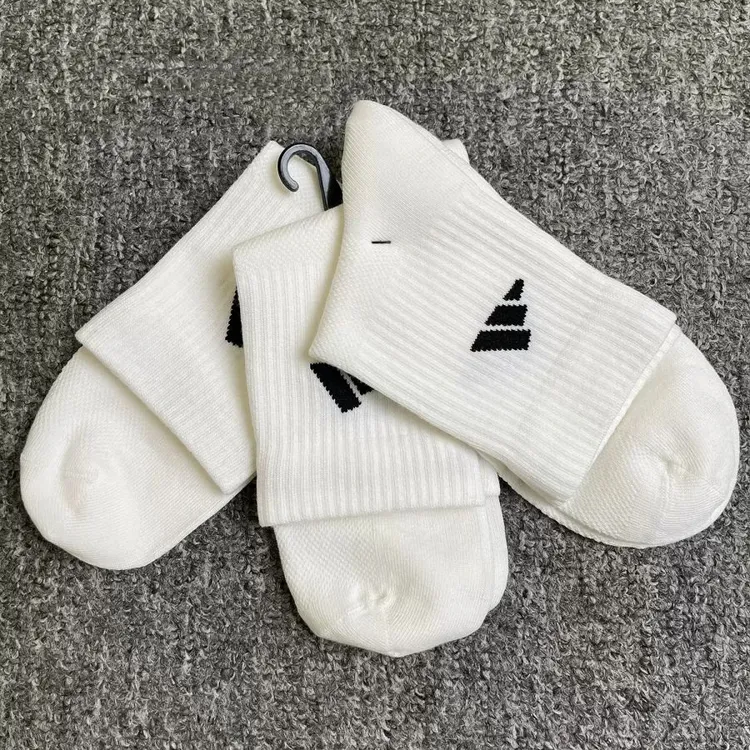 adidas/阿迪达斯男袜女袜2024秋季新款三双装中筒袜舒适运动袜