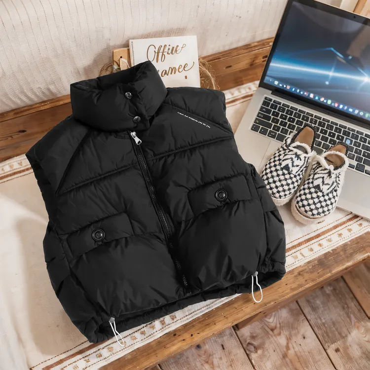 新款儿童马甲冬季加厚款中大童立领外穿棉马甲男女童宝宝时尚坎肩