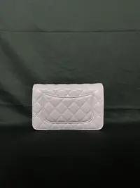 LQ-WITH-QUEEN真皮女包菱格卧链条紫色