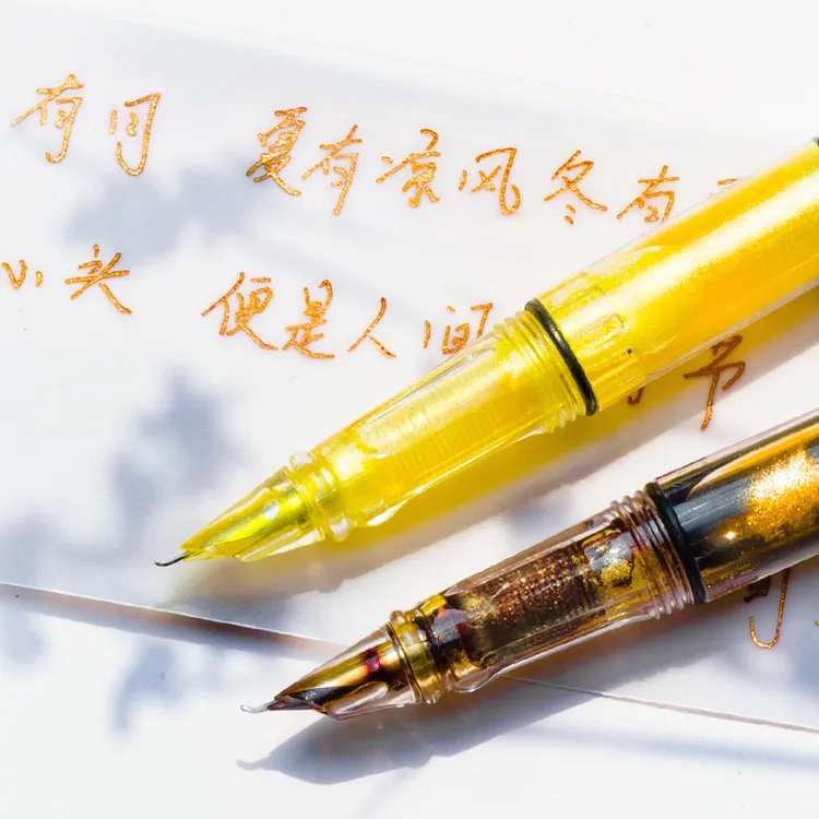 【大容量储墨】美工弯尖钢笔透明活塞学生专用练字瘦金体书法钢笔