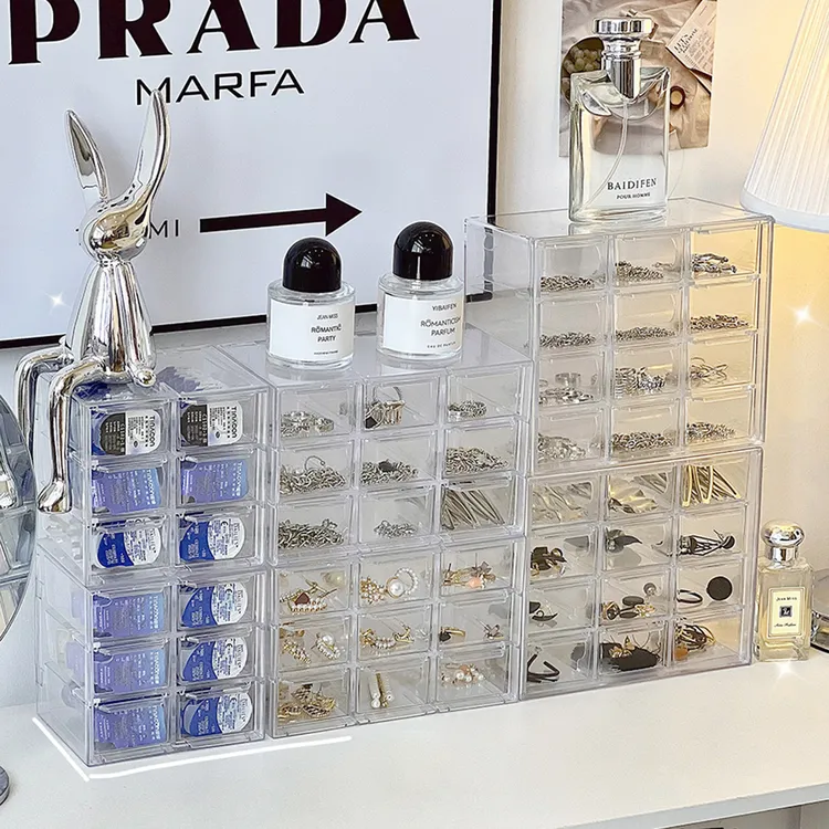 日抛款式收纳盒透明亚克力多格盒子抽屉式防尘多副隐形眼镜收纳盒