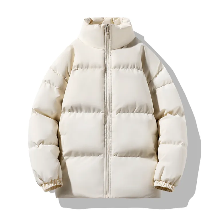 棉衣男纯色立领冬季新款宽松加绒加厚棉服保暖羽绒服外套休闲百搭