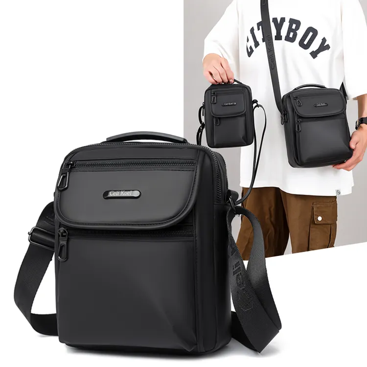 新款男士包包便携小包外出随身通勤包休闲时尚单肩包防水斜挎包潮