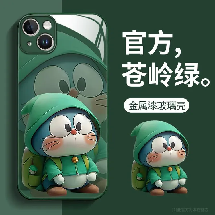 大笑哆啦适用苹果15手机壳新款plus15动漫卡通iphone15全包ip15玻