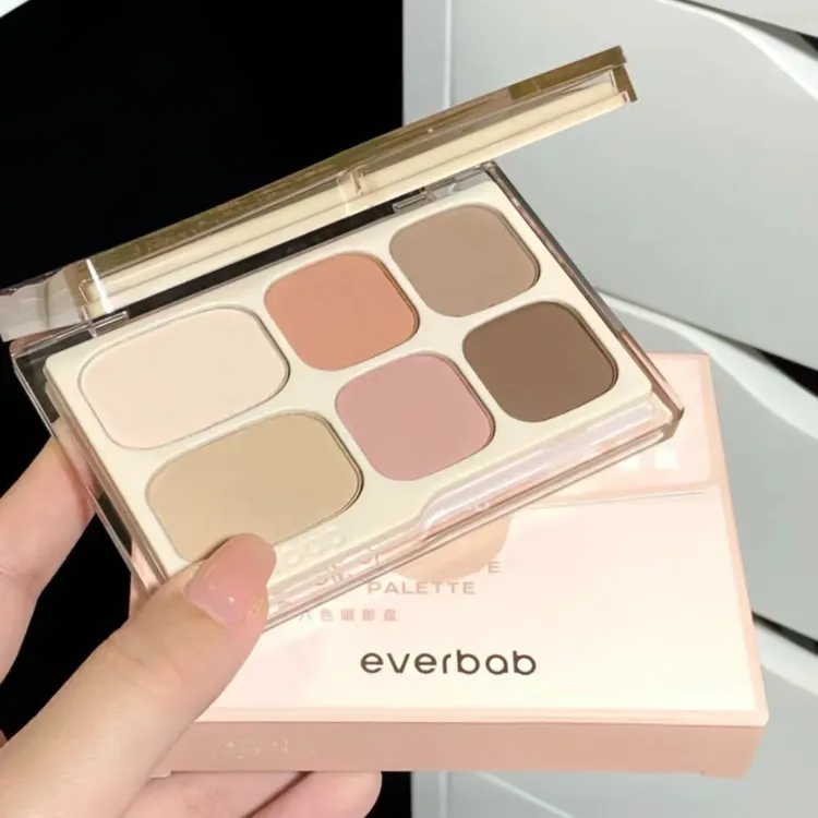 everbab 眼影盘六色修容高光腮红一体盘综合大地色素哑盘光艾蓓拉