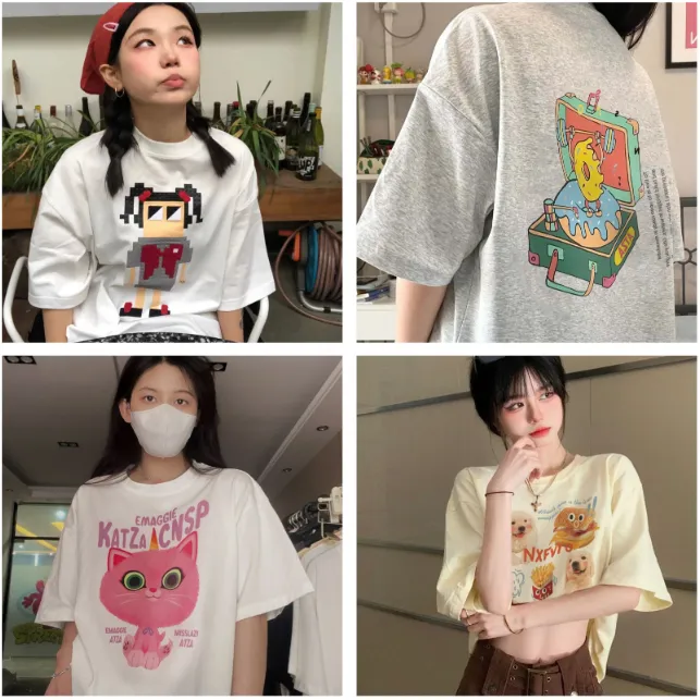 【N101-N135】夏季男女同款纯棉重磅潮牌T恤宽松短袖时尚百搭上衣