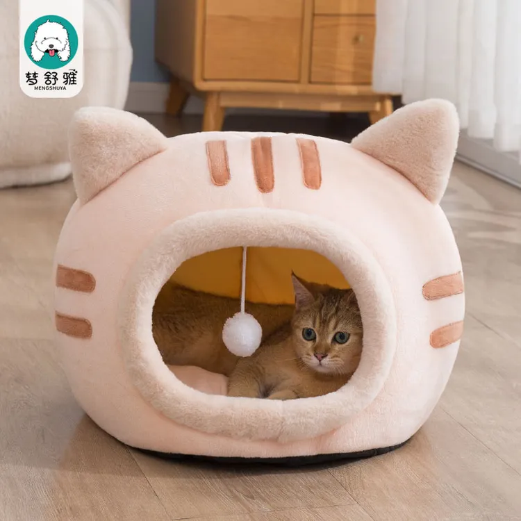 创意猫咪造型宠物窝猫窝四季通用保暖猫窝全封闭式室外猫屋小狗窝