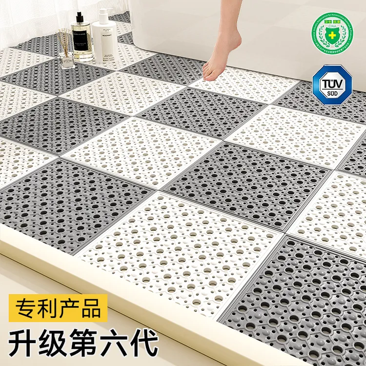 斯美儿浴室防滑垫洗澡脚垫卫生间镂空全铺TPE老人孕妇厕所防摔垫商品图