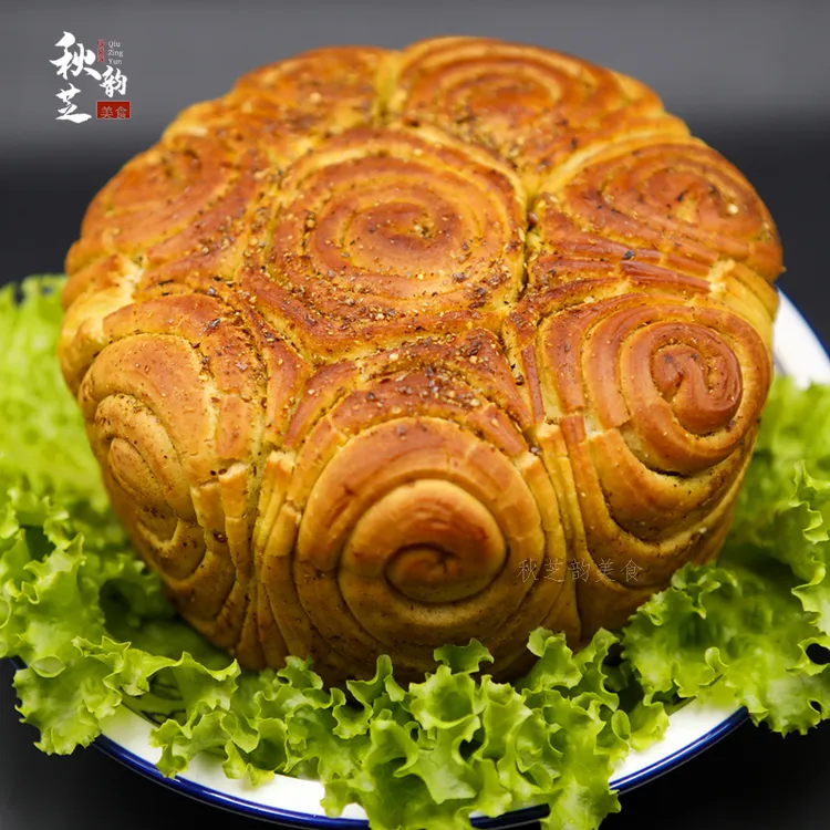 甘肃特产兰州烤花馍手工烤花卷玫瑰青海烤馍地方小吃锅盔糕点零食