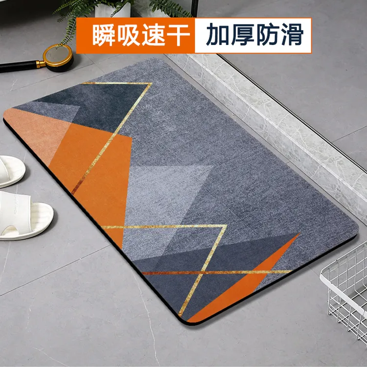 高档加厚浴室硅藻泥吸水垫卫生间地垫速干防滑洗手间门口垫子入门