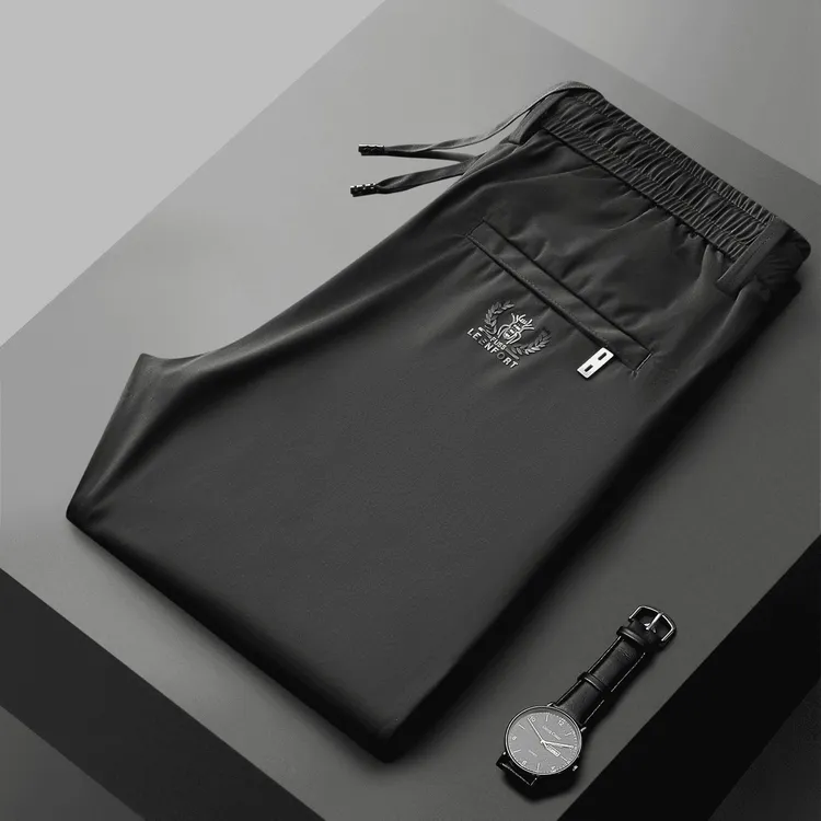 冰丝裤男夏季薄款商务休闲裤直筒速干空调裤子男士凉感运动裤男款