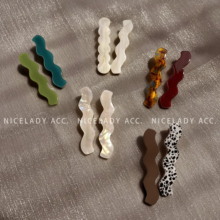 韩国ins波浪发夹女 碎发刘海前额发卡简约气质一字夹鸭嘴夹子新款