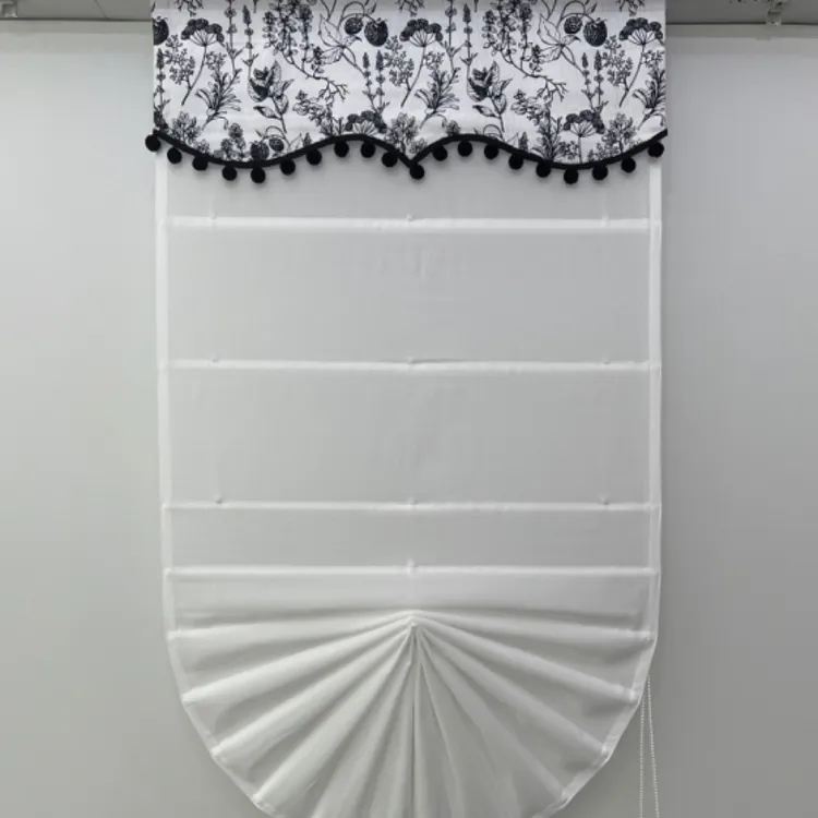 美霖雅简约纯色白纱透视罗马帘客厅餐厅阳台