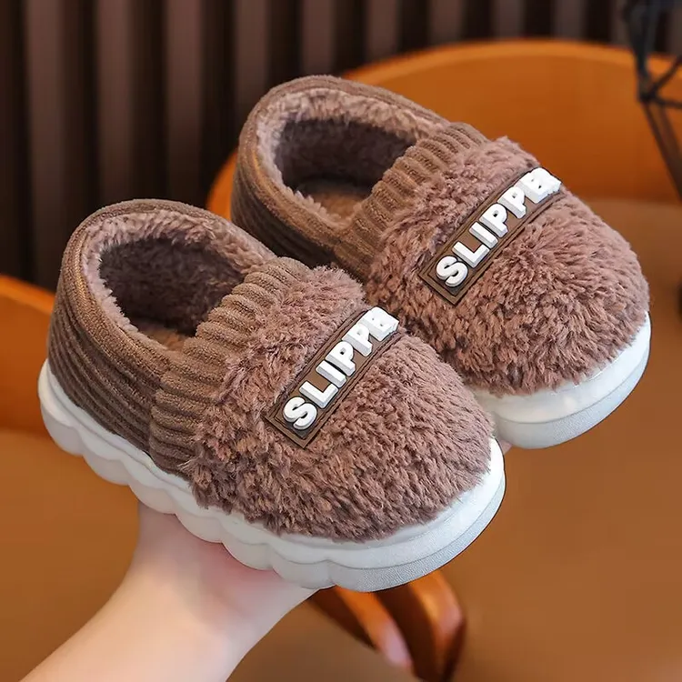 儿童棉拖鞋冬季新款居家室内加绒防滑软底男女童宝宝加厚保暖棉鞋