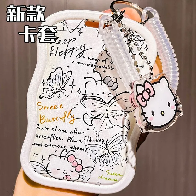 可爱滑盖KT卡套ins透明学生校园饭卡套地铁公交证件身份证保护套