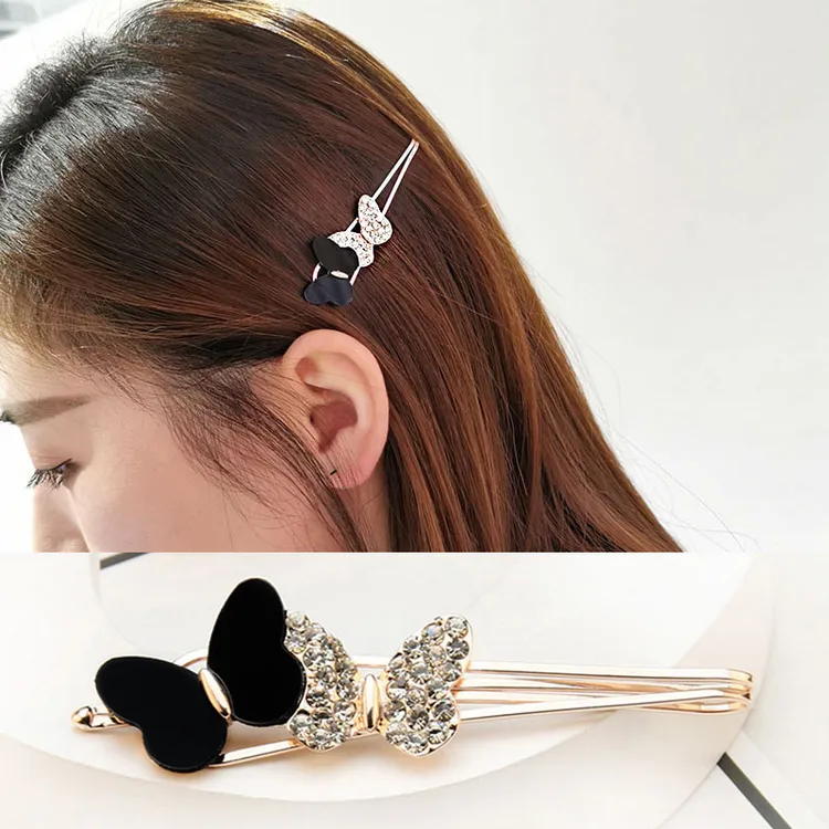 水钻刘海侧边夹侧边发夹子发饰韩国头饰百搭一字夹头饰成人碎发夹