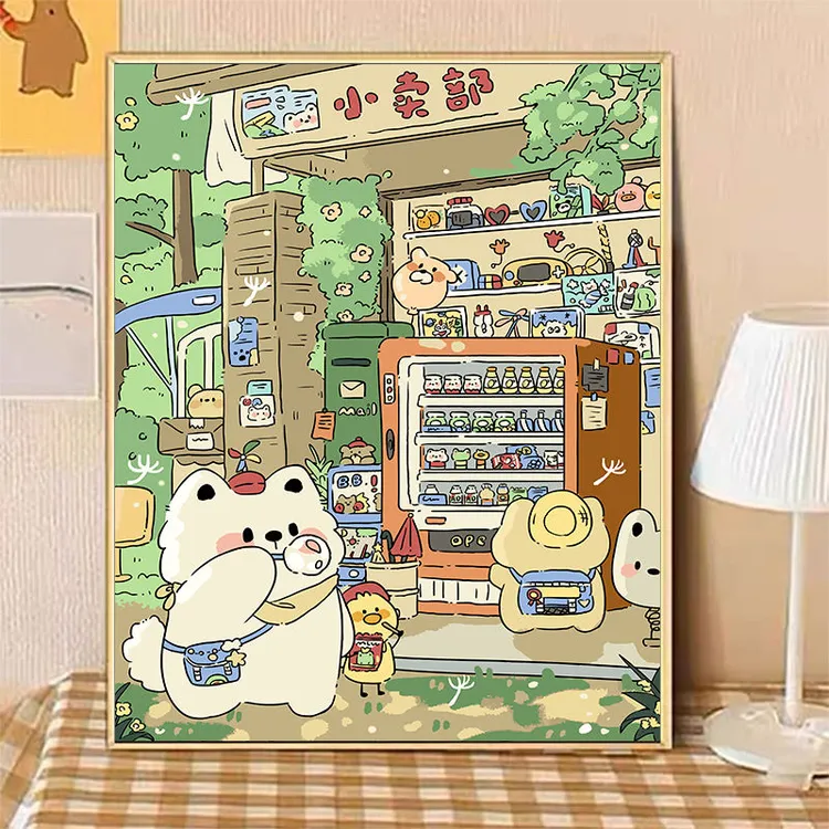 【崽崽作品合集】八代背板治愈可爱DIY数字油画丙烯装饰画