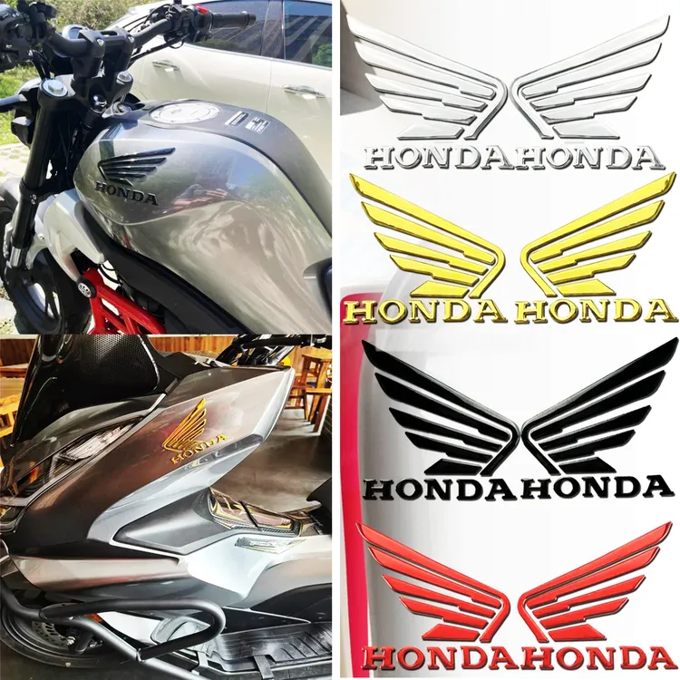 适用本田CB190R NS125LA PCX160 3D立体软胶贴纸翅膀防水贴Logo