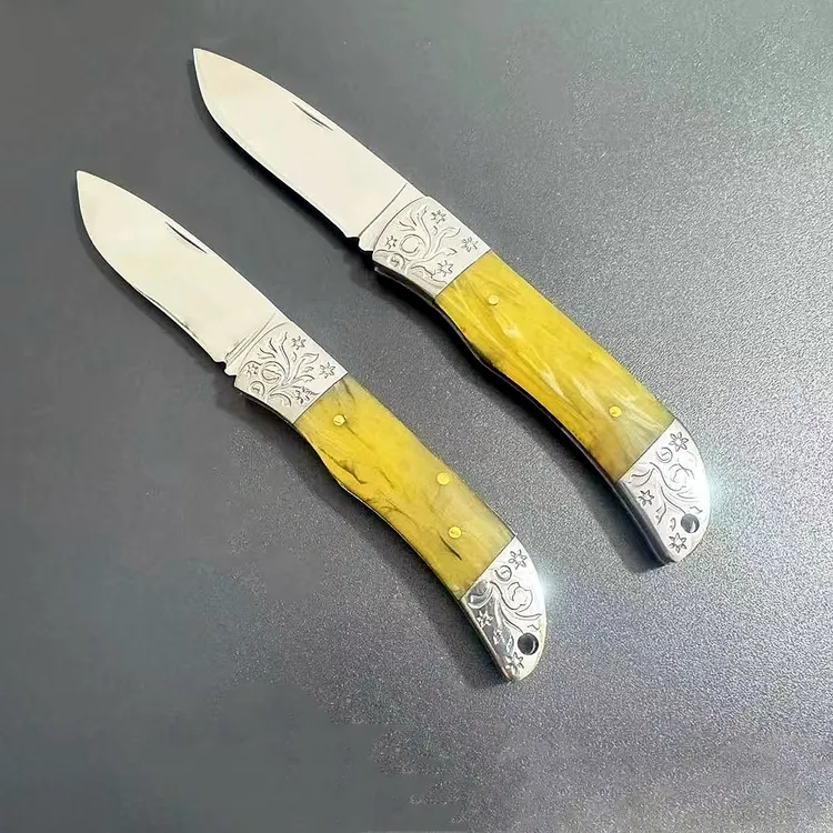 （新疆包邮）一线天AAA级镜面小刀锋利折叠手工户外多功能家用削皮