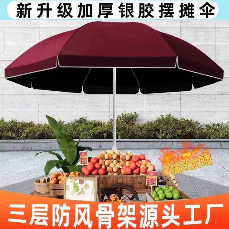 摆摊大雨伞圆形大号遮阳伞广告伞加厚生意防雨太阳伞双层防紫外线