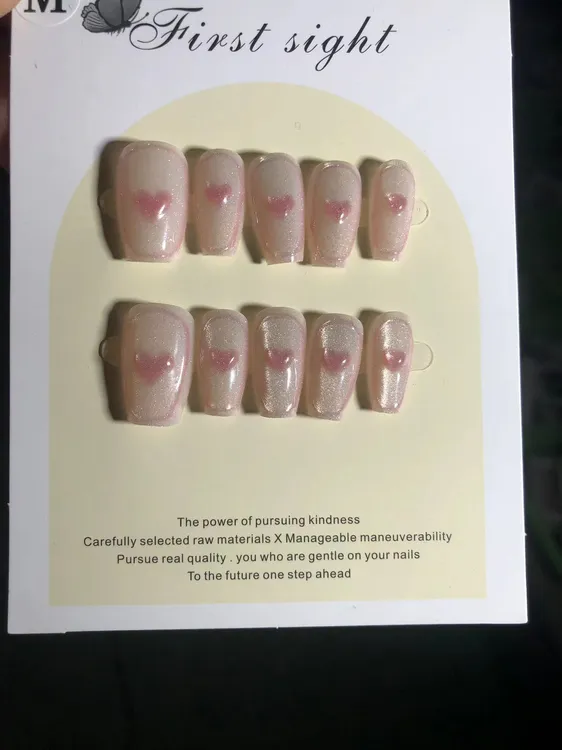 纯手工中长款渐变可爱粉色显白白色裸色学生紫色重工卸甲片ins风