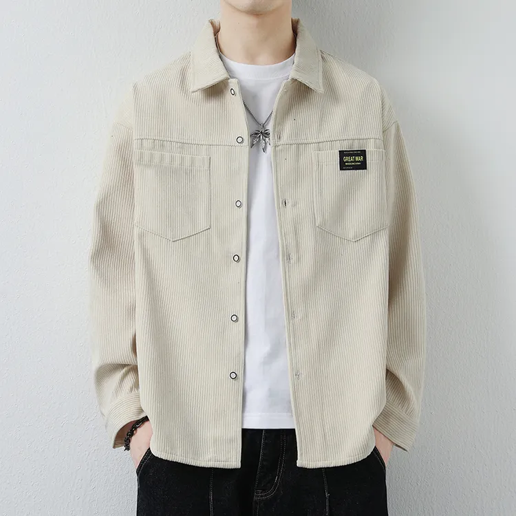 TUCANO/啄木鳥正品宽松长袖翻领衬衫男士ins潮牌男休闲衬衣外套