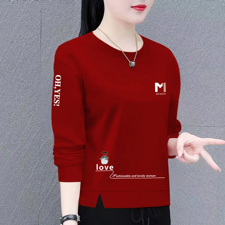 时尚卫衣女新款潮韩版春秋季洋气宽松显瘦百搭圆领长袖上衣外套女