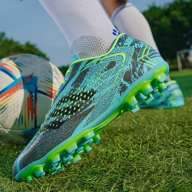 振足足球训练鞋秋季儿童透气青少年男童小学短钉草地低帮防滑学生