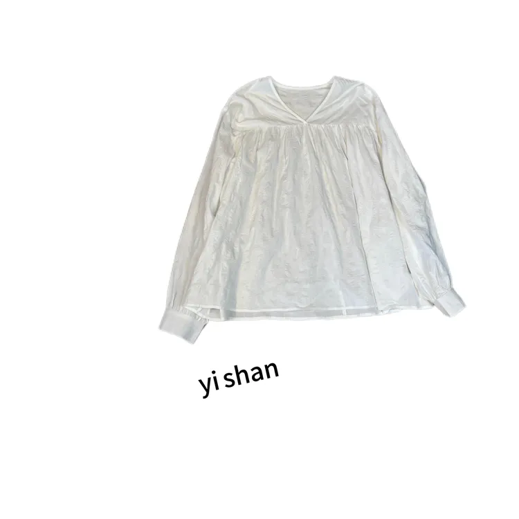 V领提花上衣长袖时尚休闲宽松秋季