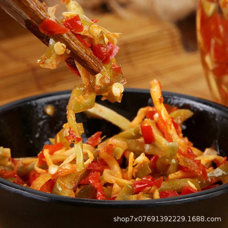 即食剁椒刀豆湖南新化特产农家风味酸辣脆坛子腌菜调味酱菜刀芭豆